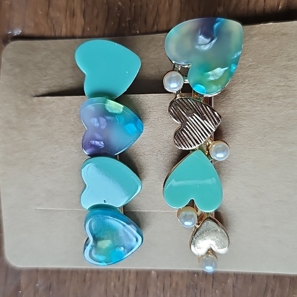 Accessories - 🌞 5 For $25 New Colorful Heart Hair Clip Set Alligator Clip Barrette Wedding